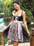 2-teiliges Midi-Dirndl mit Schürze für das Oktoberfest - Damen Dirndl-Kostüm
